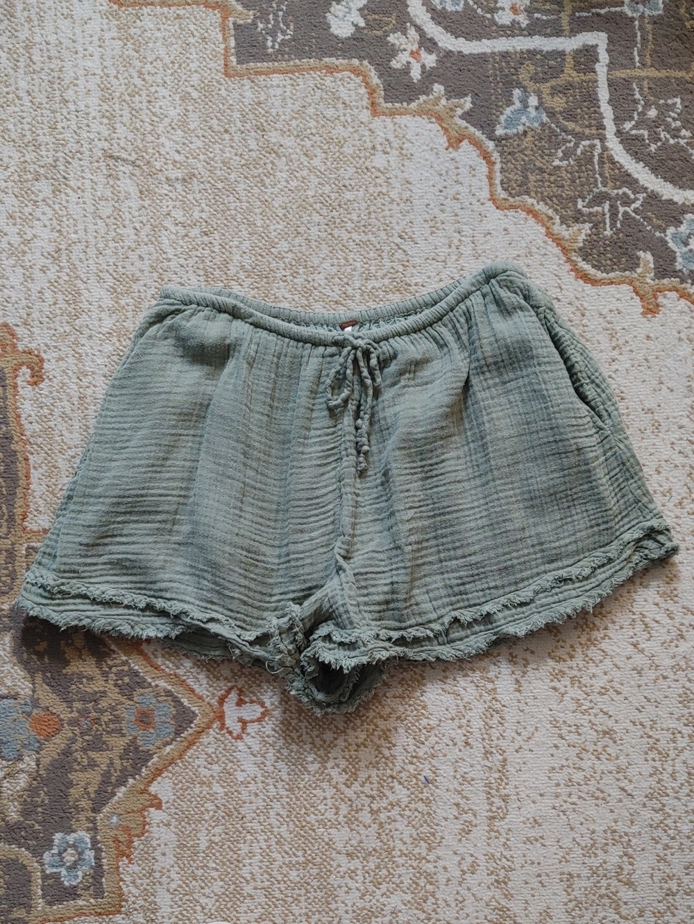 Free People Cotton Gauze Drawstring Shorts L
